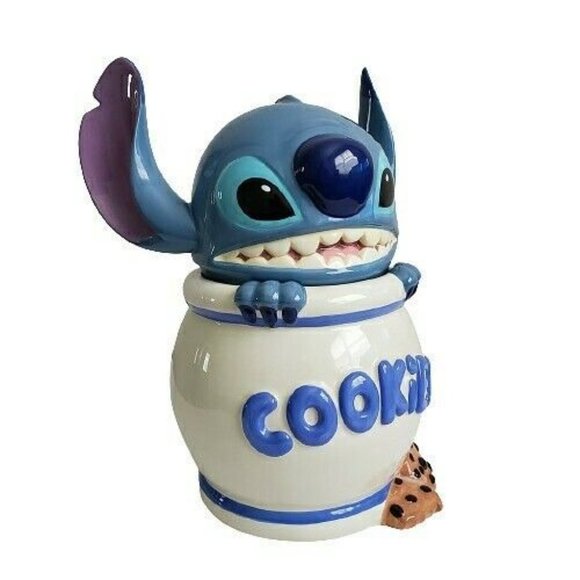 Disney Lilo & Stitch Cookies Cookie Jar Stitch Dog Collectible Blue White 12" - Picture 2 of 10